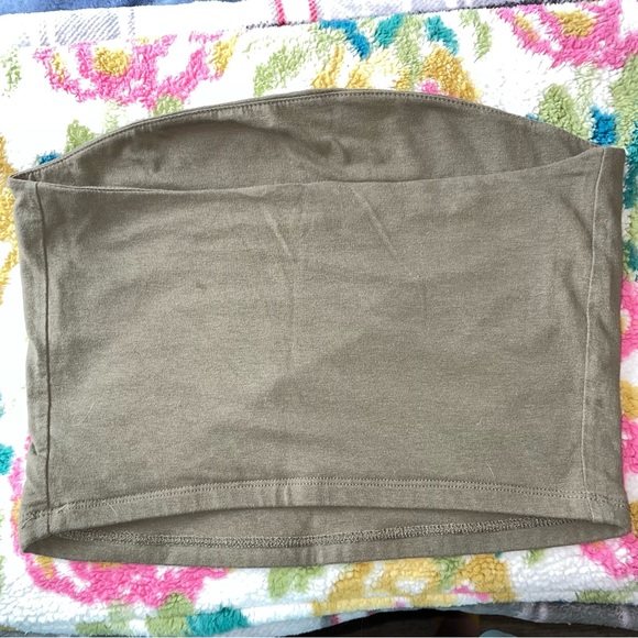 GARAGE Navy Green Tube Top - Picture 3 of 3